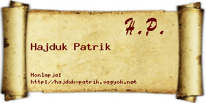 Hajduk Patrik névjegykártya